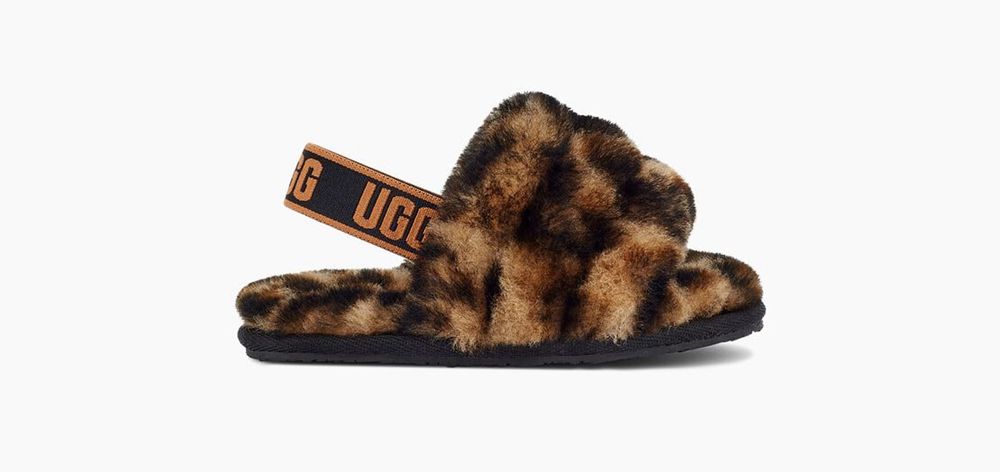 Ugg Slipper Toddlers - Ugg Fluff Yeah Her Print Leopard - 819KVQWJN